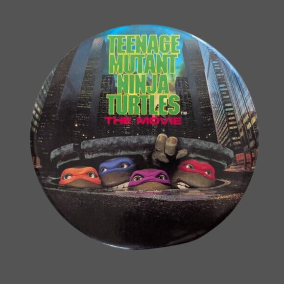 Vintage Teenage Mutant Ninja Turtles 6" Great Big Movie Button 1990 - Picture 1 of 2